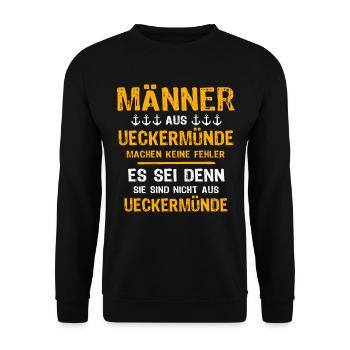 Ueckermünde Mann Ueckermünder Männer - Unisex Pullover - Schwarz - Vorne - Alina (178cm) & Michal (187cm)