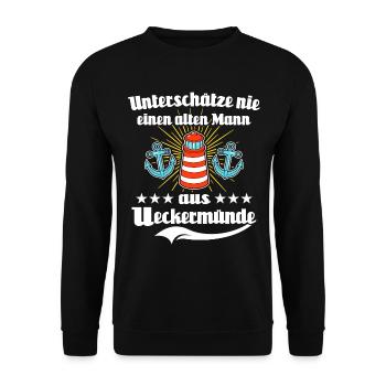 Ueckermünde Mann Ueckermünder Männer - Unisex Pullover - Schwarz - Vorne - Alina (178cm) & Michal (187cm)