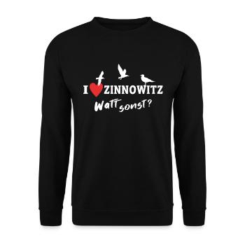 I Love Zinnowitz Ich Liebe Zinnowitz - Unisex Pullover - Schwarz - Vorne - Alina (178cm) & Michal (187cm)