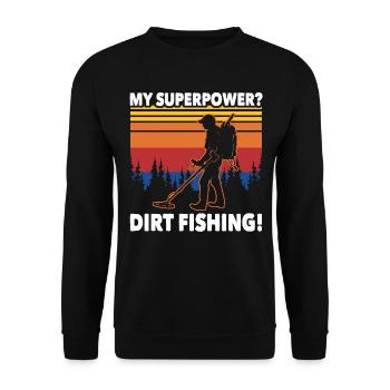 Dirt Fishing Metalldetektor Sondeln - Unisex Pullover - Schwarz - Vorne - Alina (178cm) & Michal (187cm)