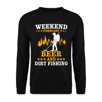 Dirt Fishing Metalldetektor - Unisex Pullover - Schwarz - Vorne - Alina (178cm) & Michal (187cm)