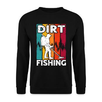 Dirt Fishing Sondelgänger - Unisex Pullover - Schwarz - Vorne - Alina (178cm) & Michal (187cm)