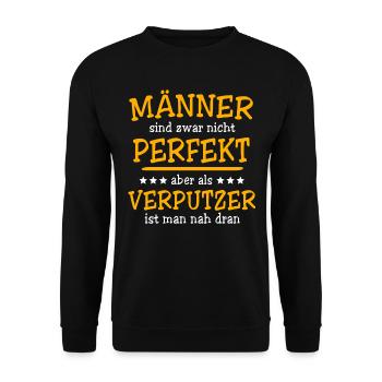 Verputzer Sprüche - Unisex Pullover - Schwarz - Vorne - Alina (178cm) & Michal (187cm)