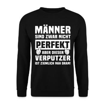 Verputzer - Unisex Pullover - Schwarz - Vorne - Alina (178cm) & Michal (187cm)