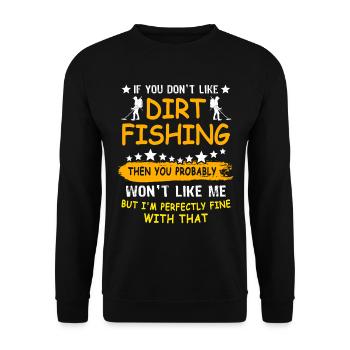 Dirt Fishing Metalldetektor - Unisex Pullover - Schwarz - Vorne - Alina (178cm) & Michal (187cm)