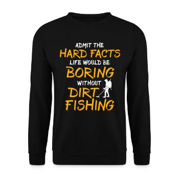 Dirt Fishing Sondelgänger - Unisex Pullover - Schwarz - Vorne - Alina (178cm) & Michal (187cm)