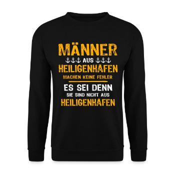 Heiligenhafen Mann Heiligenhafener Männer - Unisex Pullover - Schwarz - Vorne - Alina (178cm) & Michal (187cm)