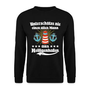 Heiligenhafen Mann Heiligenhafener Männer - Unisex Pullover - Schwarz - Vorne - Alina (178cm) & Michal (187cm)