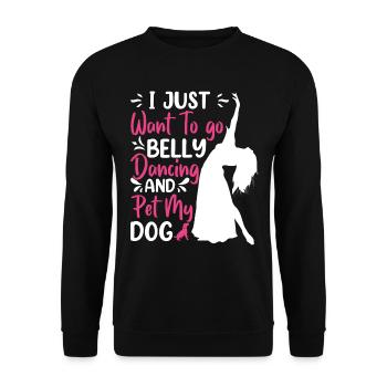 Funny Belly Dancer, Belly Dancing Jokes Dancers - Unisex Pullover - Schwarz - Vorne - Alina (178cm) & Michal (187cm)