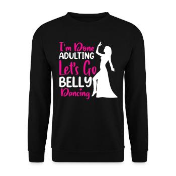 Citations de danse drôles Danseur drôle Raqs sharqi Swing - Sweat-shirt Unisexe - noir - Devant - Alina (178cm) & Michal (187cm)