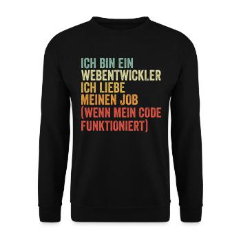 Webentwickler Programmierer Softwareentwickler - Unisex Pullover - Schwarz - Vorne - Alina (178cm) & Michal (187cm)