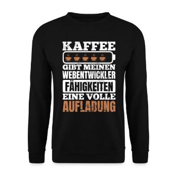 Webentwickler Programmierer Fullstack-Entwickler - Unisex Pullover - Schwarz - Vorne - Alina (178cm) & Michal (187cm)