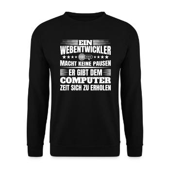 Webentwickler Programmierer UI/UX-Designer - Unisex Pullover - Schwarz - Vorne - Alina (178cm) & Michal (187cm)