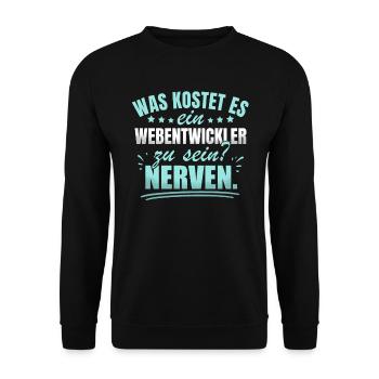 Webentwickler Programmierer Frontend-Entwickler - Unisex Pullover - Schwarz - Vorne - Alina (178cm) & Michal (187cm)