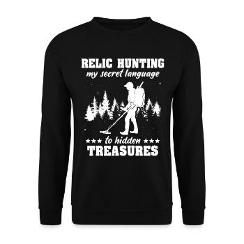 Relic Finder Metal Detector Probes - Unisex Sweatshirt - black - Front - Alina (178cm) & Michal (187cm)