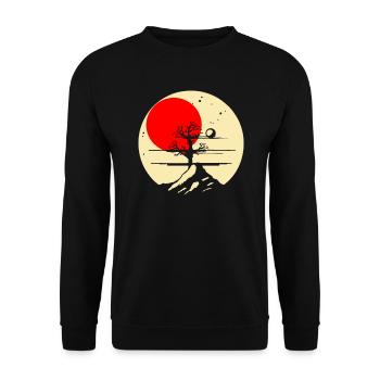 Japanese Red Sun: Horror Tree - Unisex Sweatshirt - black - Front - Alina (178cm) & Michal (187cm)