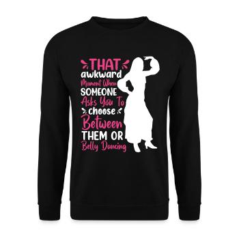 Citations de danse drôles Danseur drôle Raqs sharqi Swing - Sweat-shirt Unisexe - noir - Devant - Alina (178cm) & Michal (187cm)