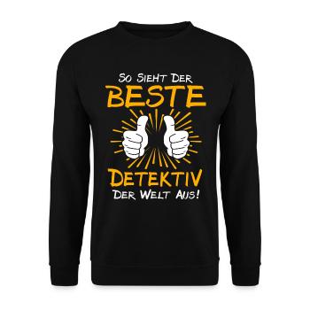 Detektiv Geschenkidee - Unisex Pullover - Schwarz - Vorne - Alina (178cm) & Michal (187cm)
