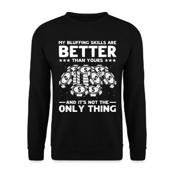 Poker Poker Players - Unisex Sweatshirt - black - Front - Alina (178cm) & Michal (187cm)