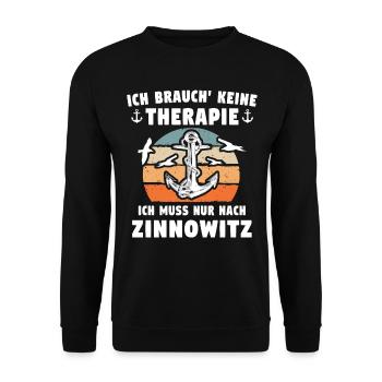 Zinnowitz Sprüche - Unisex Pullover - Schwarz - Vorne - Alina (178cm) & Michal (187cm)
