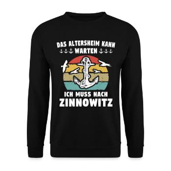 Zinnowitz Sprüche - Unisex Pullover - Schwarz - Vorne - Alina (178cm) & Michal (187cm)