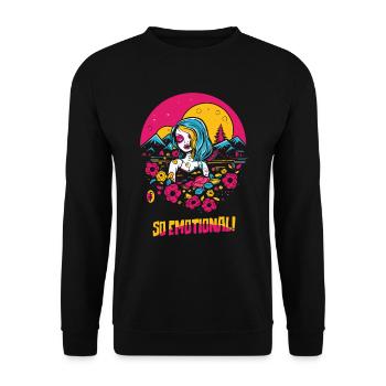 So Emotional: Hearts and Nature - Emo Girl - Unisex Sweatshirt - black - Front - Alina (178cm) & Michal (187cm)