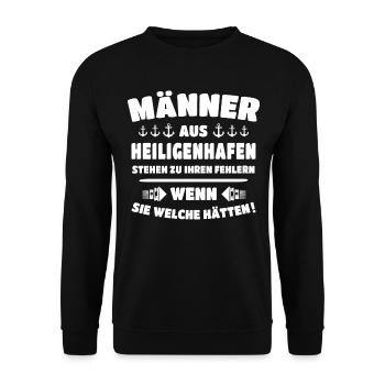Heiligenhafen Heiligenhafener - Unisex Pullover - Schwarz - Vorne - Alina (178cm) & Michal (187cm)
