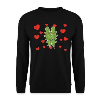 Cute Arugula Couple Hugging Arugula Fruits Lovers - Unisex Sweatshirt - black - Front - Alina (178cm) & Michal (187cm)