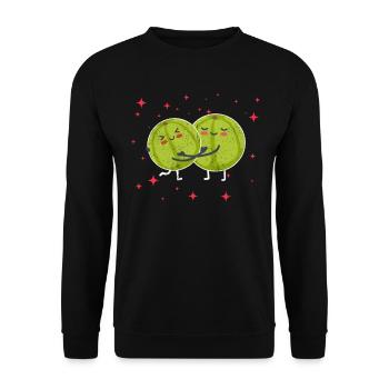 Cute Amla Couple Hugging Amla Fruits Lovers - Unisex Sweatshirt - black - Front - Alina (178cm) & Michal (187cm)