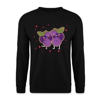 Couple De Cassis Étreignant Les Amoureux Du Cassis - Sweat-shirt Unisexe - noir - Devant - Alina (178cm) & Michal (187cm)