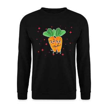 Cute Carrot Couple Hugging Carrot Lovers - Unisex Sweatshirt - black - Front - Alina (178cm) & Michal (187cm)