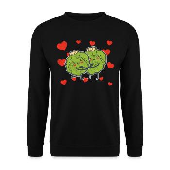 Brussels Sprout Couple Hugging Brussels Sprout - Unisex Sweatshirt - black - Front - Alina (178cm) & Michal (187cm)