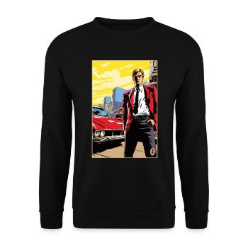 Popart Cartoon Dream Époux M. Bel Homme - Sweat-shirt Unisexe - noir - Devant - Alina (178cm) & Michal (187cm)