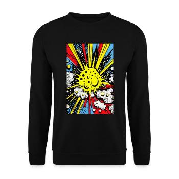 Pop Art Cartoon Blast Boom - Unisex Sweatshirt - black - Front - Alina (178cm) & Michal (187cm)