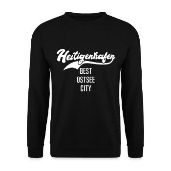 Heiligenhafen Anker - Unisex Pullover - Schwarz - Vorne - Alina (178cm) & Michal (187cm)