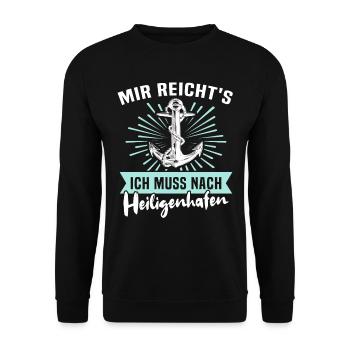 Heiligenhafen Sprüche - Unisex Pullover - Schwarz - Vorne - Alina (178cm) & Michal (187cm)