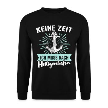 Heiligenhafen Sprüche - Unisex Pullover - Schwarz - Vorne - Alina (178cm) & Michal (187cm)