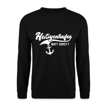 Heiligenhafen Sprüche - Unisex Pullover - Schwarz - Vorne - Alina (178cm) & Michal (187cm)
