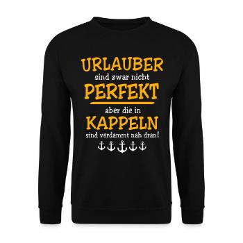 Kappeln Urlaub - Unisex Pullover - Schwarz - Vorne - Alina (178cm) & Michal (187cm)