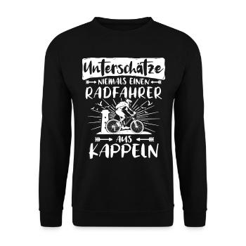 Kappeln Fahrradfahrer Kappelner - Unisex Pullover - Schwarz - Vorne - Alina (178cm) & Michal (187cm)