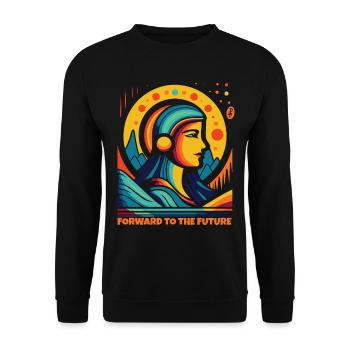 En avant vers l’avenir et une nouvelle ère - Sweat-shirt Unisexe - noir - Devant - Alina (178cm) & Michal (187cm)