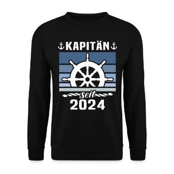 Kapitän 2024 Bootsführerschein - Unisex Pullover - Schwarz - Vorne - Alina (178cm) & Michal (187cm)