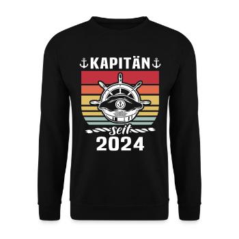 Kapitän Boot Bootsführerschein - Unisex Pullover - Schwarz - Vorne - Alina (178cm) & Michal (187cm)
