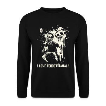 Zombie Kicker: Ich liebe Fußball - Unisex Pullover - Schwarz - Vorne - Alina (178cm) & Michal (187cm)