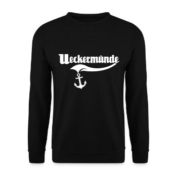 Ueckermünde - Unisex Pullover - Schwarz - Vorne - Alina (178cm) & Michal (187cm)