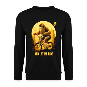 Let me drive, Bigfoot camouflaged while cycling - Unisex Sweatshirt - black - Front - Alina (178cm) & Michal (187cm)