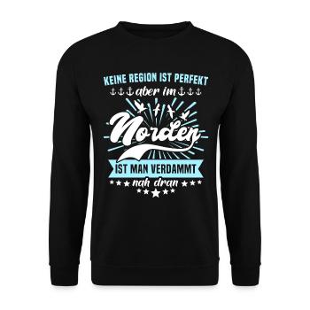 Norden Sprüche Nordener - Unisex Pullover - Schwarz - Vorne - Alina (178cm) & Michal (187cm)