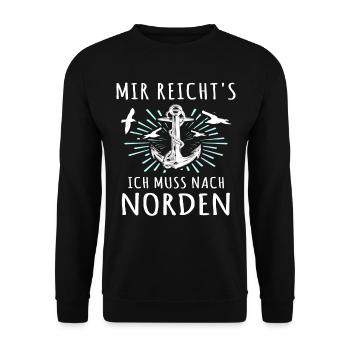Norden Sprüche Nordener - Unisex Pullover - Schwarz - Vorne - Alina (178cm) & Michal (187cm)