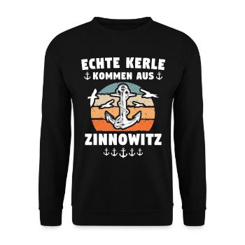 Zinnowitz Sprüche - Unisex Pullover - Schwarz - Vorne - Alina (178cm) & Michal (187cm)