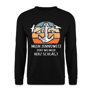 Zinnowitz - Unisex Pullover - Schwarz - Vorne - Alina (178cm) & Michal (187cm)